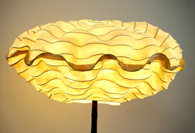 100% 분해 가능한 대마섬유로 만든 전등갓 <Nuage Huitre>, 제작 및 디자인: la font de ciel Luminaires