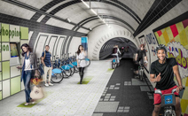 사용하지 않는 런던 지하철을 보행자와 자전거용으로