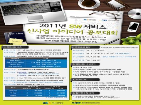 2011년 SW서비스 신사업 아이디어 공모대회