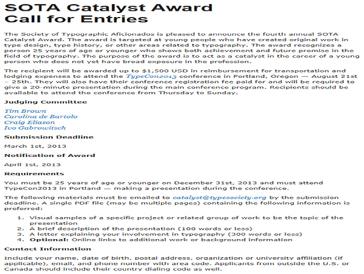 [해외]SOTA Catalyst Award